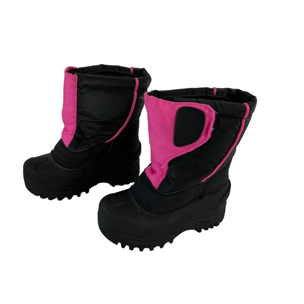 Girls Waterproof Winter Snow Boots by ITASCA Black & Pink size 8